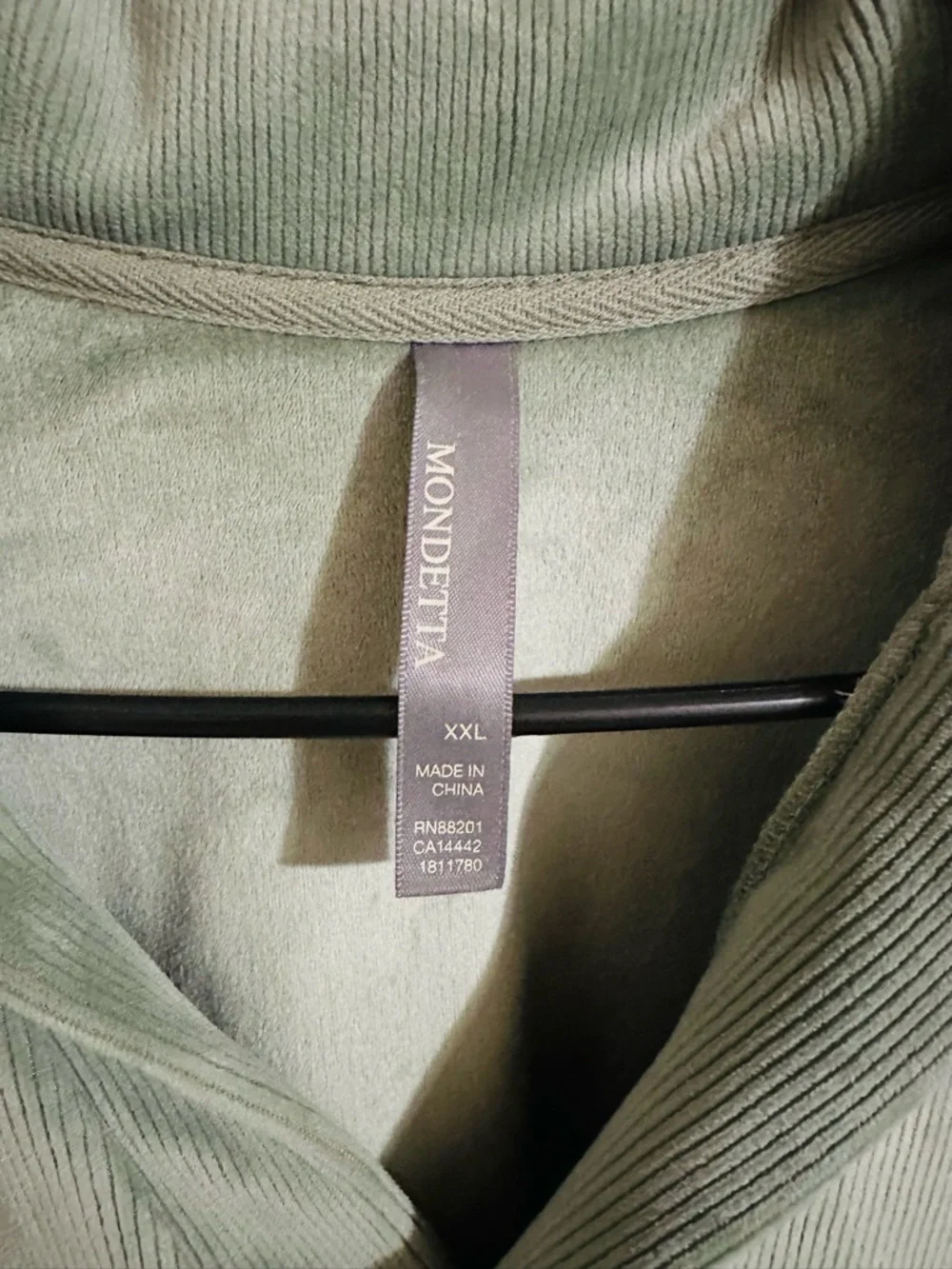 Mondetta Sage Green Pullover with V-Notch Collar - Picture 3 of 3